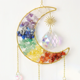 Moon-Shaped 7-Chakra Healing Crystal Hanging Decoration - Auratract
